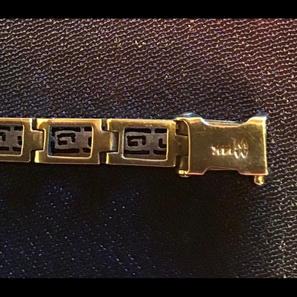 Antique gold and garnet bracelet (14k) - Picture 3 of 7
